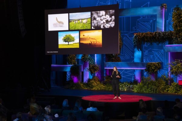 Amy Powney speaks at SESSION 3 at TED Countdown Summit. July 11-14, 2023, Detroit, MI