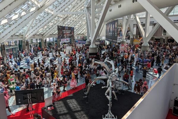 Attendees were captivated by a giant model of the heroic robot Yanmar Socius Mecha