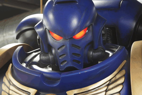 Custom-built Space Marine prop at GAMA Expo 2023 created by Display Group