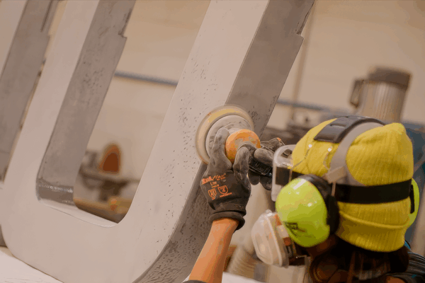 2023 Movement Music Festival, custom fabrication of movement sign