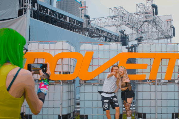 2023 Movement Music Festival, custom fabrication of movement sign