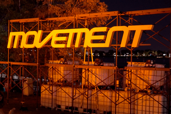 2024 Movement Music Festival, custom sign installation