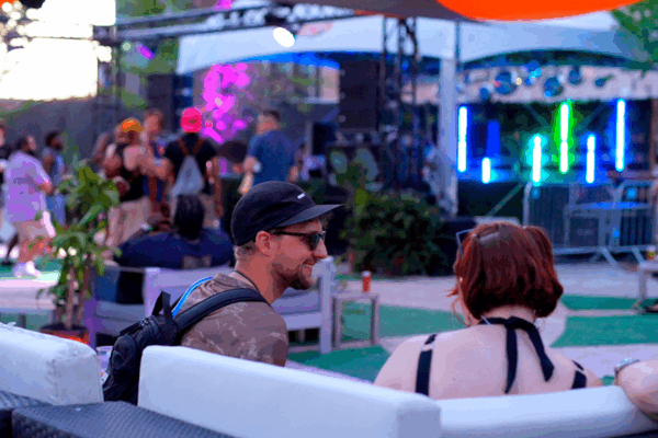 2024 Movement Music Festival, stage and crowd VIP Section