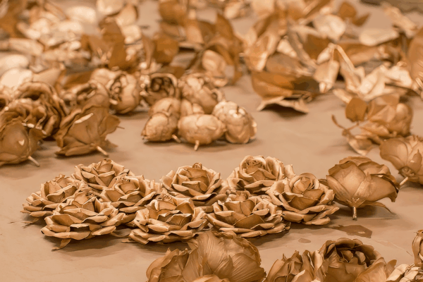 Close up of floral arrangements for the 2023 Book Tower Celebration.