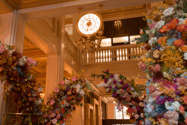 2023 Book Tower Celebration: custom floral arrangements and decor.