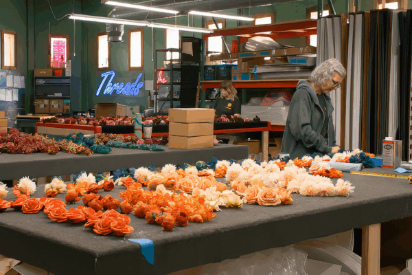 Custom floral arrangements being created for the 2023 Book Tower Celebration.