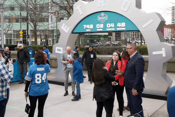 Crowd at the 2024 NFL Draft Countdown Clock