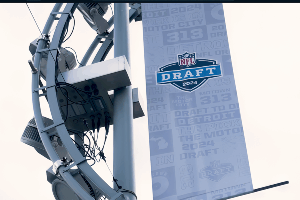 Banners at the 2024 NFL Draft Countdown Clock