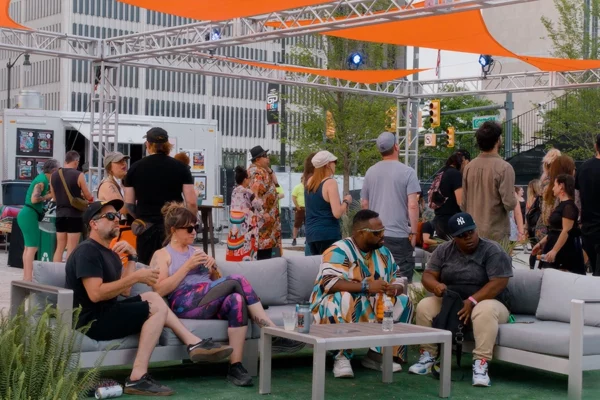 Guests relaxing in VIP area