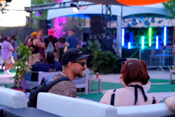 Guests sitting in VIP area
