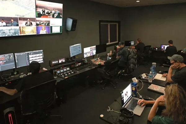 Control room during NFL Draft broadcast