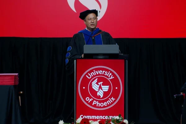 Speaker at podium