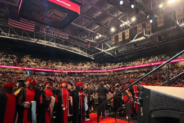 Stadium full of grads and guests