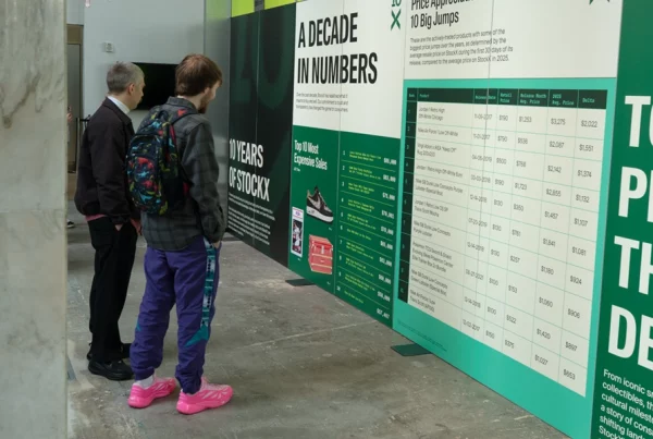 Guests looking at display