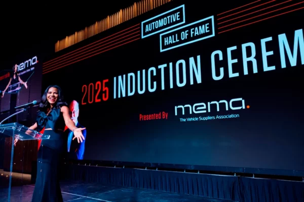 Host presenting at the 2025 Automotive Hall of Fame Induction Ceremony